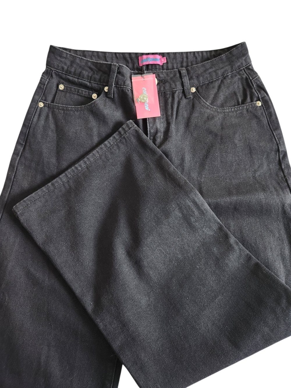 NWT Edikted Daytime Low Rise Baggy Jeans Women's M Black Y2K Skate Streetwear